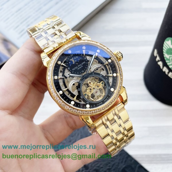 Replicas Reloj Patek Philippe Automatico Moonphase Tourbillon Diamonds PPHS243