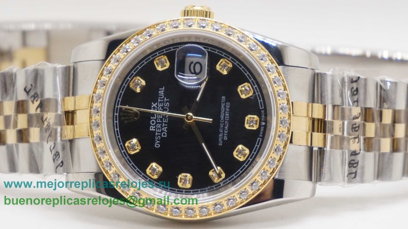 Replicas De Relojes Rolex Datejust Automatico S/S 36MM Diamonds Bezel Sapphire RXH451