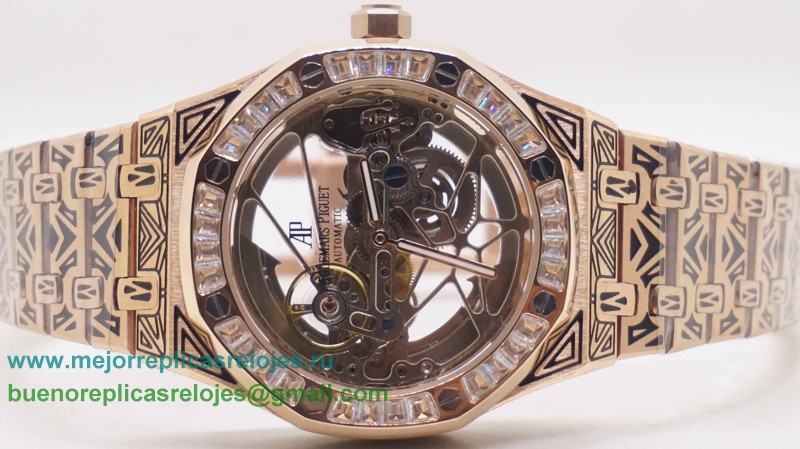 Replica Reloj Audemars Piguet Automatico Skeleton Diamonds Bezel S/S APH140