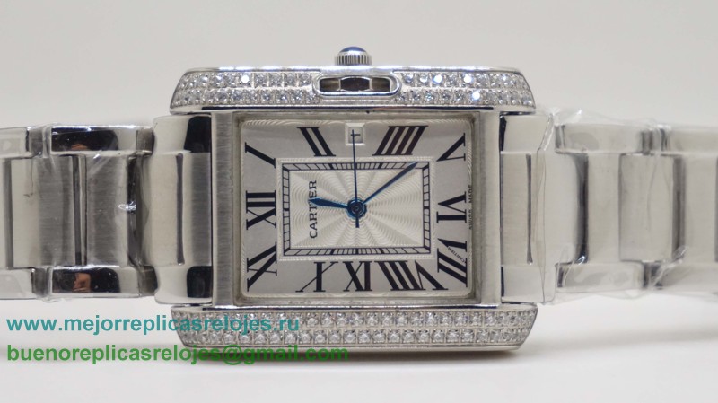 Relojes Replicas Cartier Tank Cuarzo Diamonds Bezel S/S CRH81