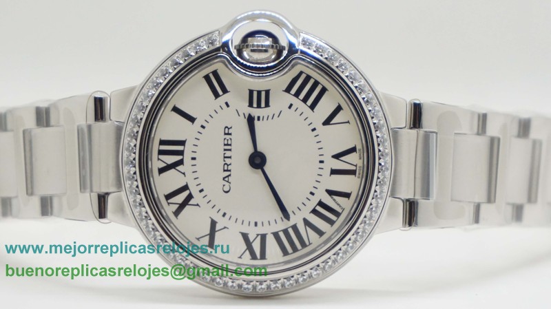 Relojes Replicas Cartier Ballon bleu de Cartier Cuarzo Diamonds Bezel Sapphire S/S CRD58