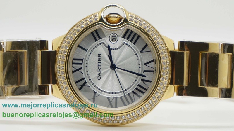 Relojes Replicas Cartier Ballon bleu de Cartier Cuarzo Diamonds Bezel CRH143