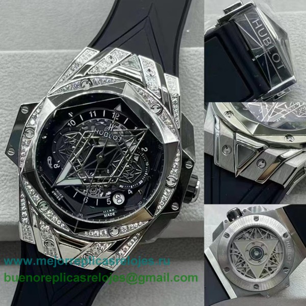 Replicas Relojess Hublot Big Bang Sang Bleu II working Chronograph Diamonds HTHS56