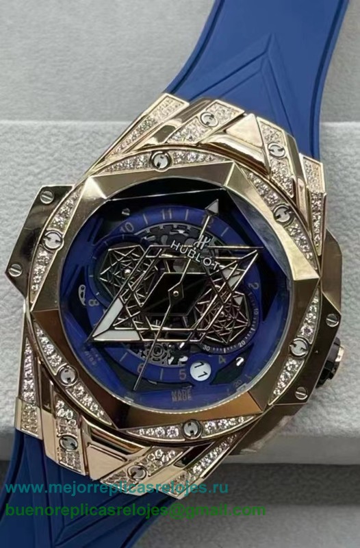 Replicas Relojess Hublot Big Bang Sang Bleu II working Chronograph Diamonds HTHS57