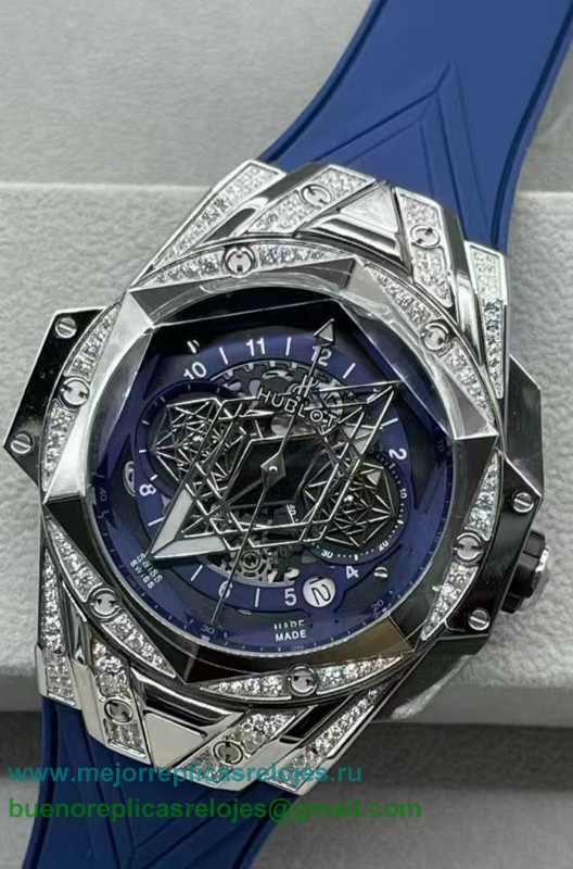 Replicas Relojess Hublot Big Bang Sang Bleu II working Chronograph Diamonds HTHS58