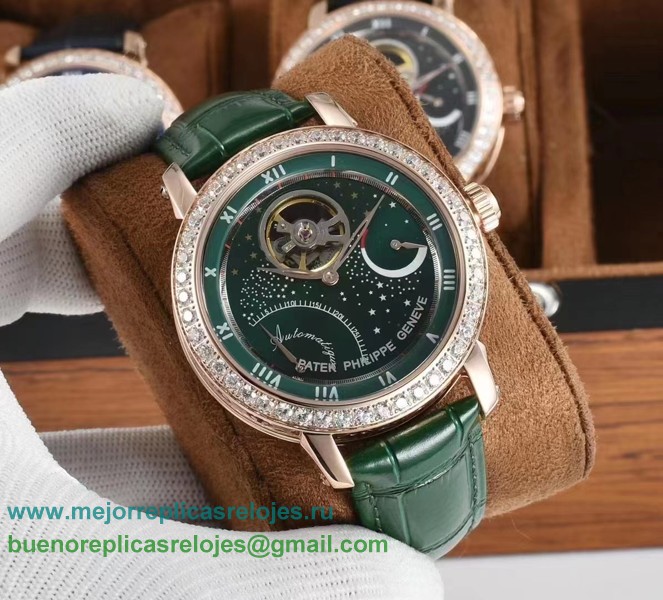 Réplicas Reloj Patek Philippe Automatico Tourbillon Diamonds Bezel PPHS153