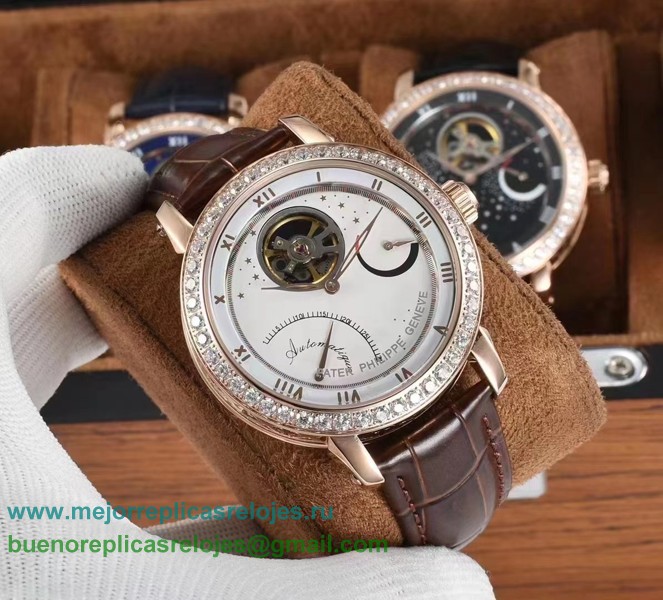 Replicas Reloj Patek Philippe Automatico Tourbillon Diamonds Bezel PPHS155