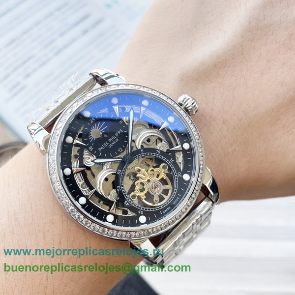 Replicas Reloj Patek Philippe Automatico Moonphase Tourbillon Diamonds PPHS245