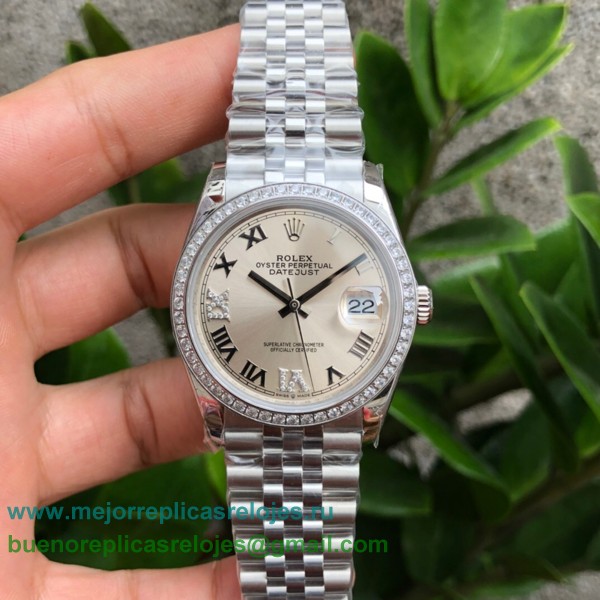 Replicas Relojes Rolex Datejust Suizo ETA 2836 Automatico S/S 36MM Sapphire Diamonds RXHS40