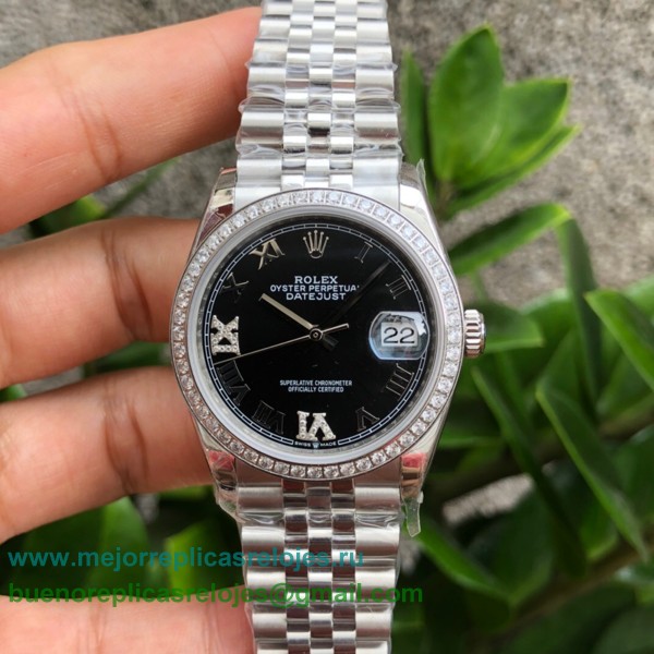 Replicas Relojes Rolex Datejust Suizo ETA 2836 Automatico S/S 36MM Sapphire Diamonds RXHS41