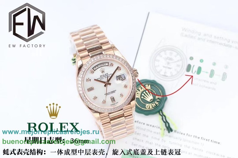 Replicas Relojes Rolex Day-Date Suizo ETA 3255 Automatico S/S 36MM Sapphire RXHS60