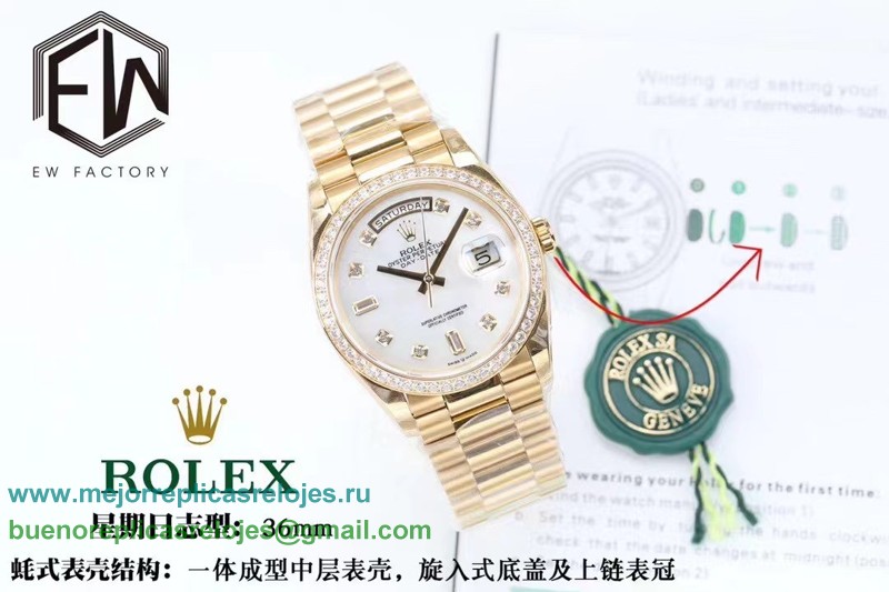 Replicas Relojes Rolex Day-Date Suizo ETA 3255 Automatico S/S 36MM Sapphire RXHS66