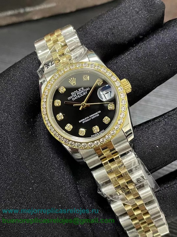 Replicas Relojes Rolex Datejust Automatico S/S 31MM Diamonds Bezel Sapphire RXDS8