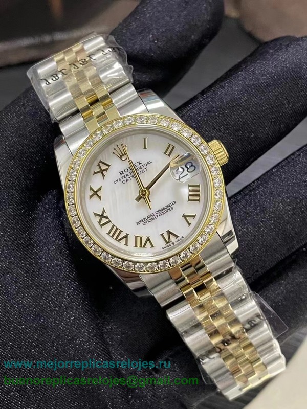 Replicas Relojes Rolex Datejust Automatico S/S 31MM Diamonds Bezel Sapphire RXDS9