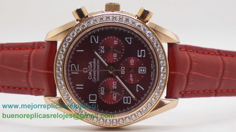 Relojes De Replica Omega Speedmaster Working Chronograph Diamonds Bezel OAD8