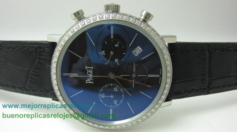 Imitacion De Reloj Piaget Working Chronograph Diamonds Bezel PTH28