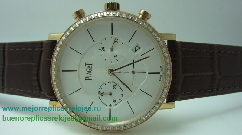 Imitacion De Reloj Piaget Working Chronograph Diamonds Bezel PTH29