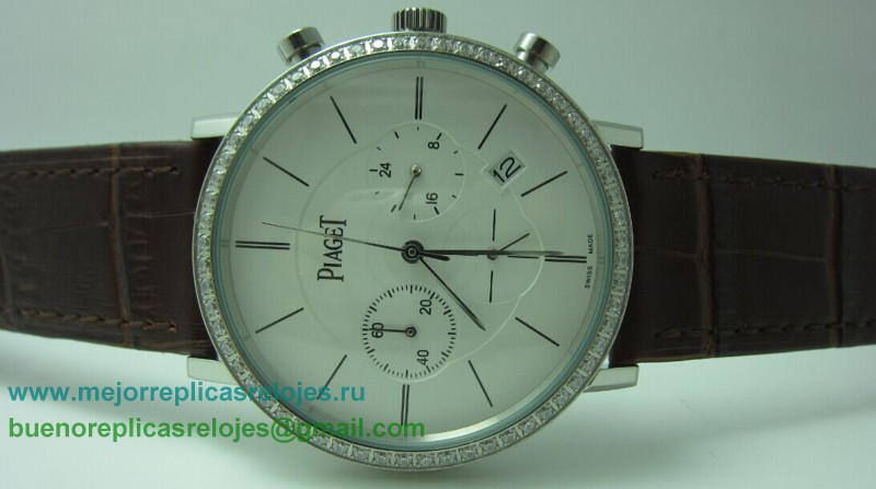 Imitacion De Reloj Piaget Working Chronograph Diamonds Bezel PTH30
