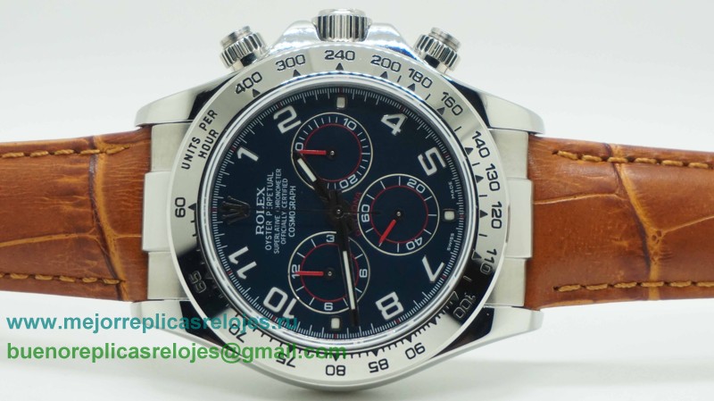Replicas De Relojes Rolex Daytona Asia Valjoux 7750 Automatico Working Chronograph Cuero RXH130