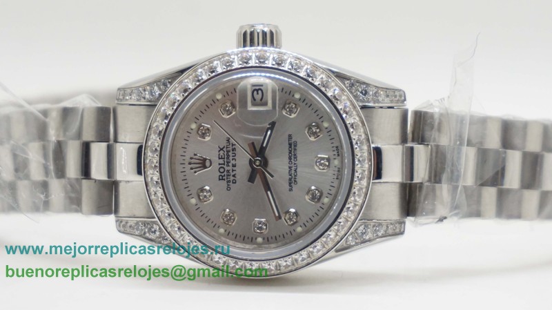 Replicas De Relojes Rolex Datejust Automatico S/S Diamonds Bezel 26mm RXD52