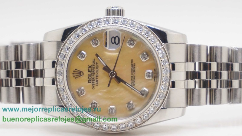 Replicas De Relojes Rolex Datejust Automatico S/S 31MM Diamonds Bezel Sapphire RXD59