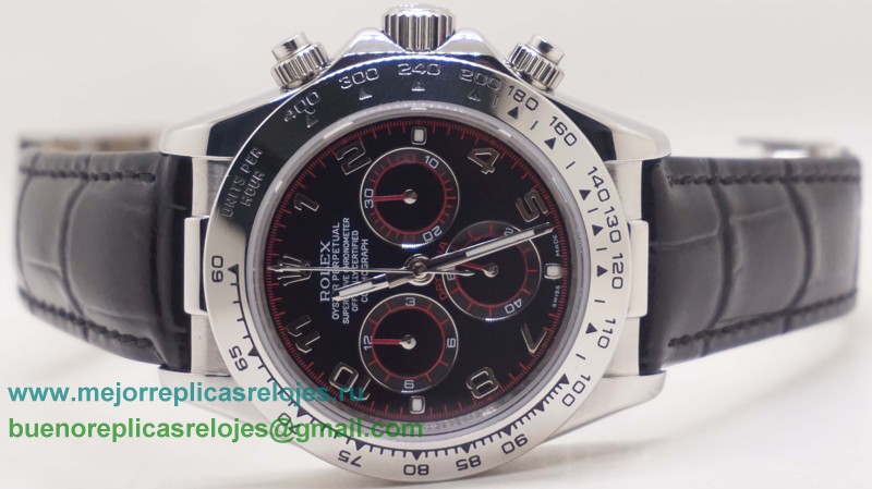 Replicas De Relojes Rolex Daytona Asia Valjoux 7750 Automatico Working Chronograph Cuero RXH169