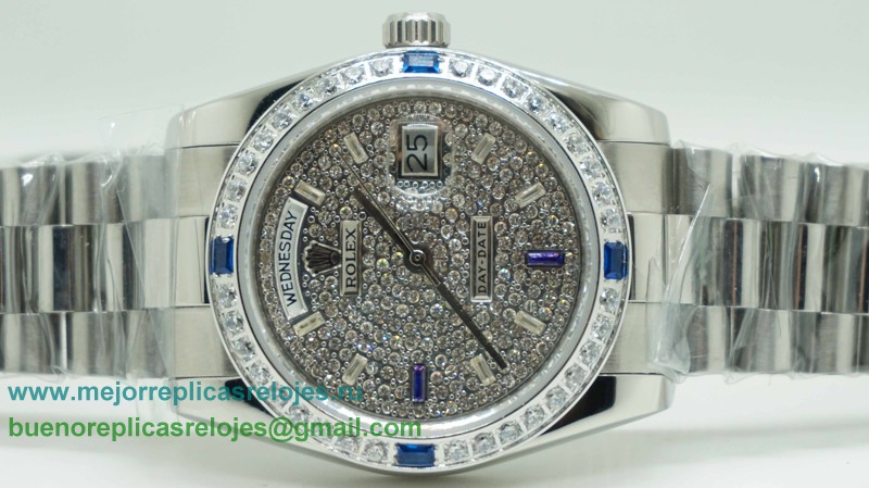 Replicas De Relojes Rolex Day-Date Automatico S/S 36MM Diamonds Sapphire RXH242