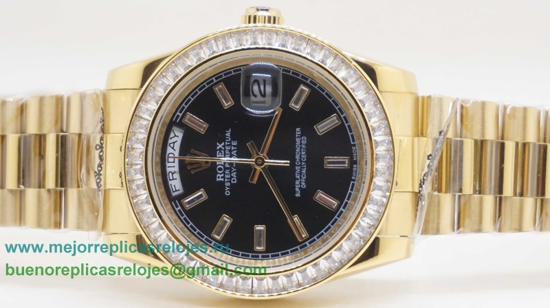 Replicas De Relojes Rolex Day-Date Automatico S/S 36MM Sapphire Diamonds Bezel RXH255